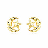 Bump Star Moon Silver Studs Earrings for Women